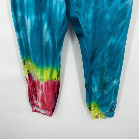 NWT ED HARDY Skull Dagger Blue Yellow Red Tie Dye Jogger Pants Size Small - Picture 5 of 10